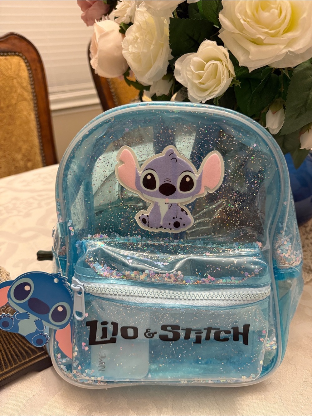 Lilo & Stitch Glitter confetti Blue Mini Backpack